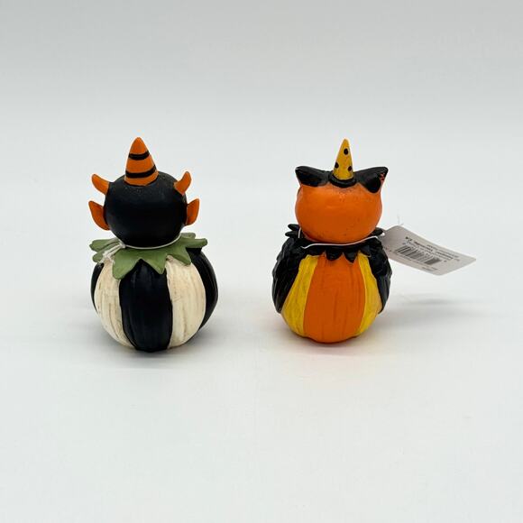 Johanna Parker Pumpkin Peeps Halloween Devil & Owl Figurines Set of 2 NEW - Picture 3 of 10